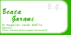 beata garami business card